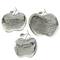Silver Apple Stainless Steel Contemporary Tray Set